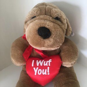 Cuddly "I Wuf You!" Dog Lover Stuff Animal
